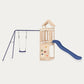 Aire de jeux extérieur en bois pour enfant 3-8 ans – Balançoire + Toboggan + Mur d’escalade - Livraison Rapide