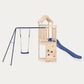 Aire de jeux extérieur en bois pour enfant 3-8 ans – Balançoire + Toboggan + Mur d’escalade - Livraison Rapide